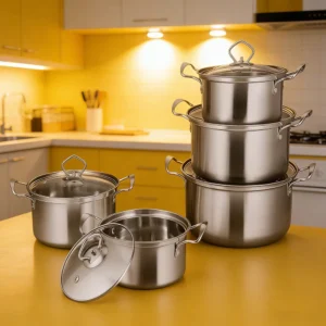 15-piece stainless steel cookware set, multi-functional