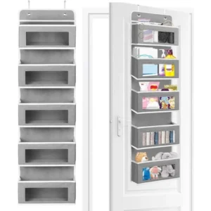 5-Shelf Hanging Storage Organizer - Behind Door, Anti-Tilt, 5 Large Capacity Pockets