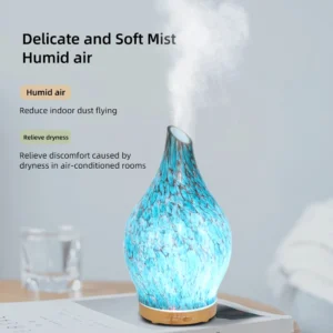 200ml Aromatherapy Diffuser with 3 Essential Oils 7-Color Radient Light & Auto Timer Ultra-Silent, Home Safe