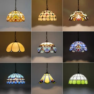 Vintage Pendant Lights Mediterranean Baroque Stained Glass, Led Kitchen, LED Lights Hanging Light Fixtures
