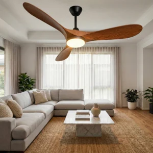 52-inch Modern Ceiling Fan With Light & Remote, Silent Reversible DC Motor, 6-Speed Control, Ideal for Bedrooms/Living Rooms.