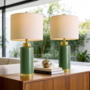 The Laurel Emerald Ceramic Table Lamps (Set of 2)