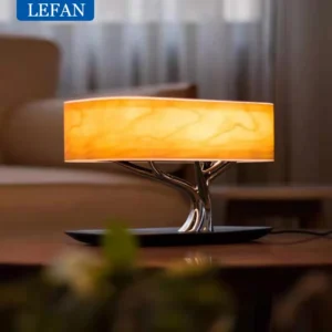 Smart LED Desk Lamp & Bluetooth Speaker with Built-in Wireless Phone Charging Pad