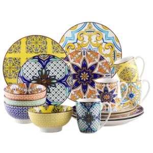 Vancasso Jasmin Bohemian Porcelain Dinnerware Set (16, 32, or 48-Piece)