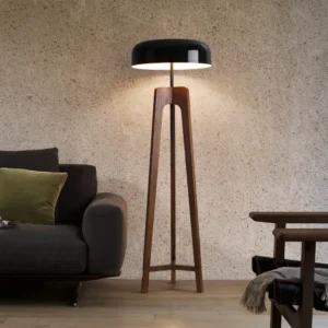 Mid-Century Modern Wooden Tripod Floor Lamp