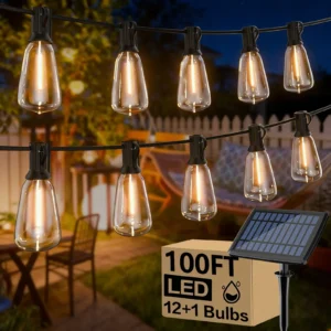 100FT ST38 Solar Outdoor String Lights