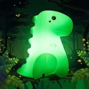 Silicone LED Dinosaur Night Light with 7-Color Touch Sensor