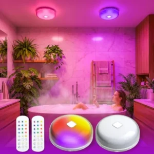 2-Pack Rechargeable LED Ceiling Lights – Waterproof Wireless Decor Lighting