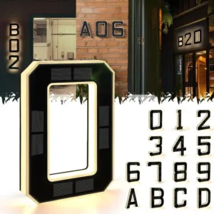 Modern Solar LED Individual House Numbers and Letters